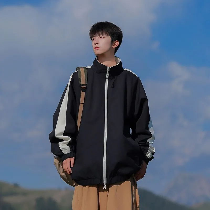 Stylish Dual-side Wear Water-resistant Rain Jacket for Men