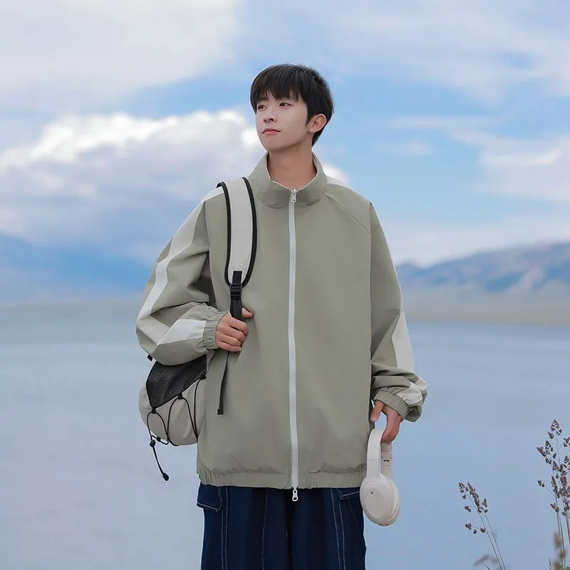 Stylish Dual-side Wear Water-resistant Rain Jacket for Men