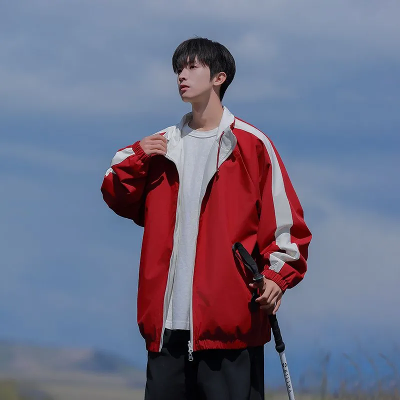 Stylish Dual-side Wear Water-resistant Rain Jacket for Men