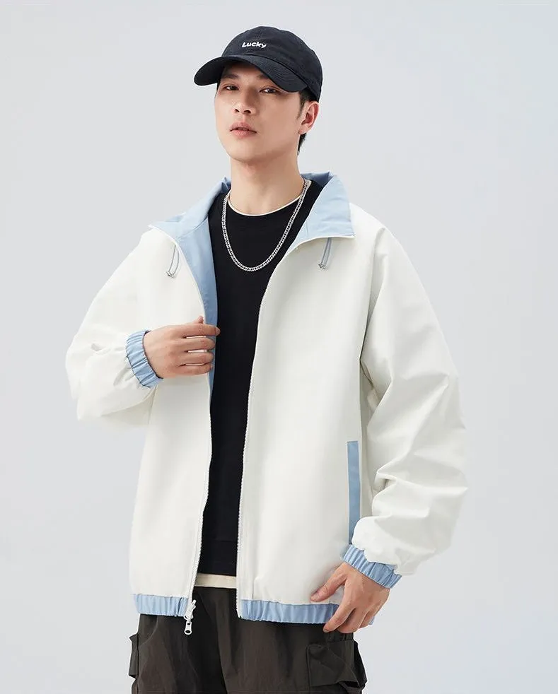 Stylish Dual-side Wear Water-resistant Rain Jacket for Men