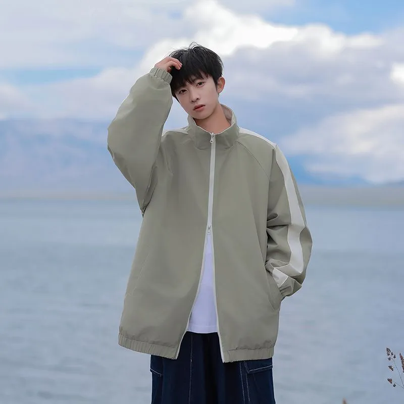 Stylish Dual-side Wear Water-resistant Rain Jacket for Men