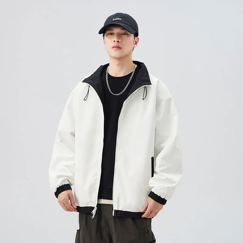 Stylish Dual-side Wear Water-resistant Rain Jacket for Men