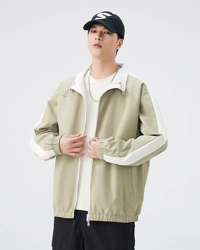 Stylish Dual-side Wear Water-resistant Rain Jacket for Men