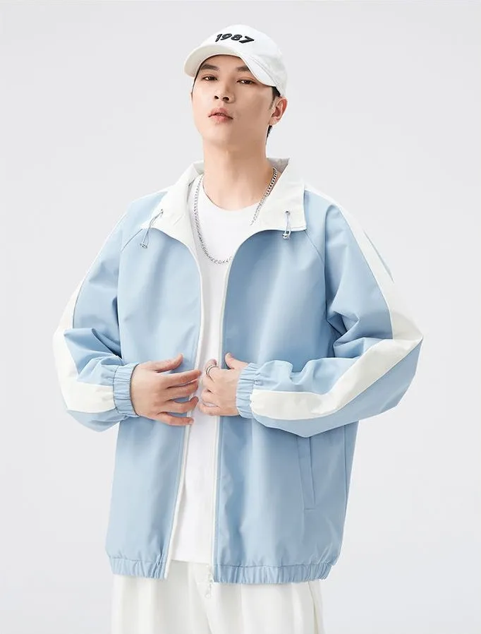 Stylish Dual-side Wear Water-resistant Rain Jacket for Men
