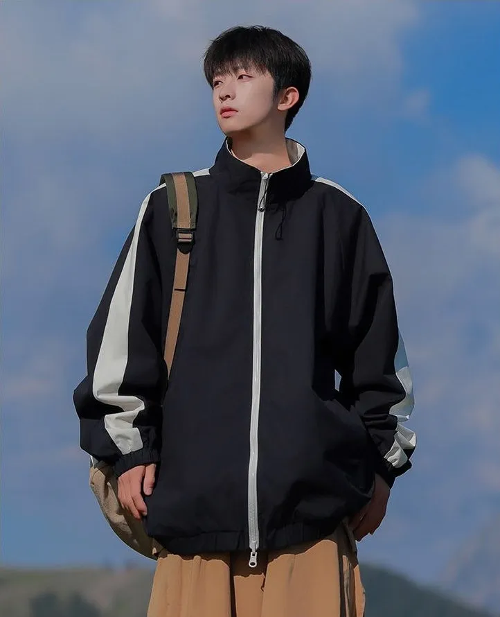 Stylish Dual-side Wear Water-resistant Rain Jacket for Men