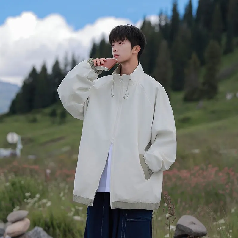 Stylish Dual-side Wear Water-resistant Rain Jacket for Men
