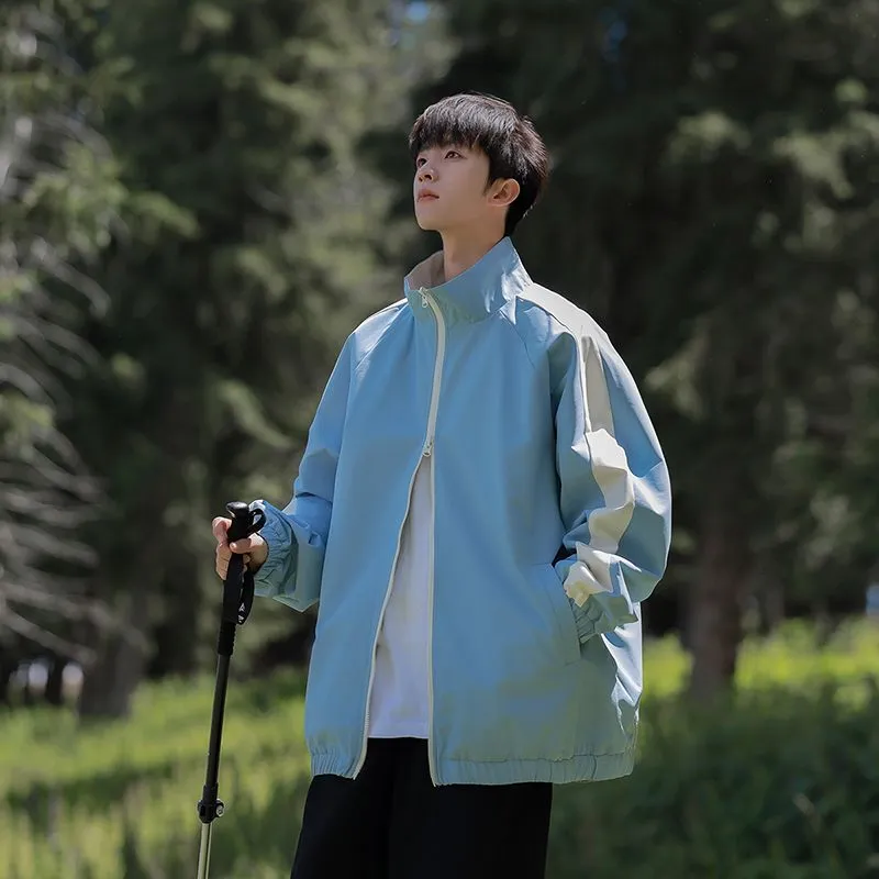 Stylish Dual-side Wear Water-resistant Rain Jacket for Men