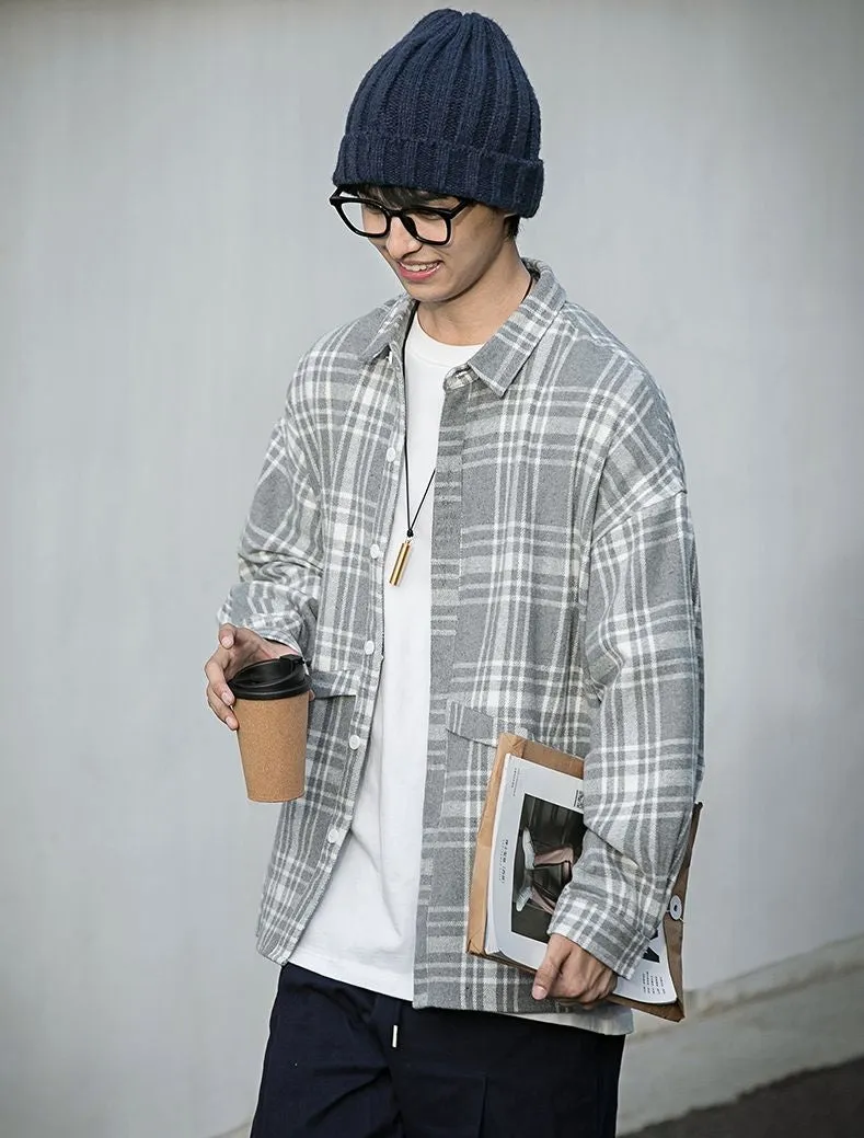 Stylish Plaid Relaxed-Fit Shirt for Men