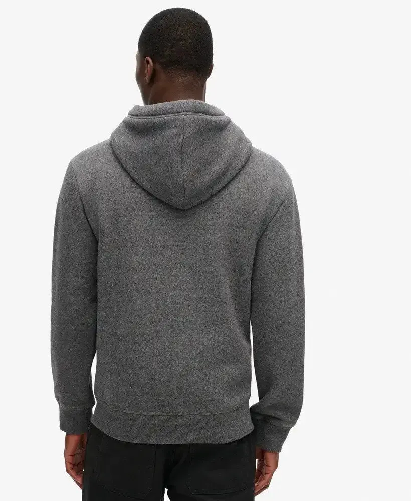 Superdry Mens Essential Logo Hoodie Carbon Grey Marl