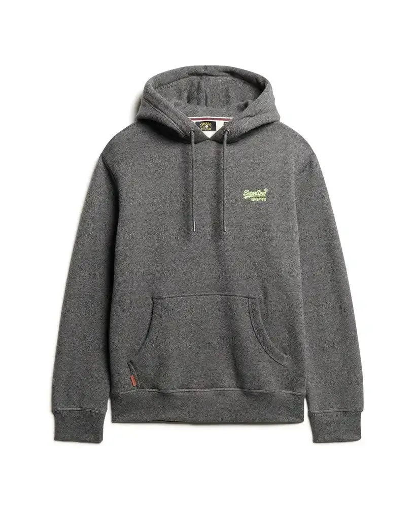 Superdry Mens Essential Logo Hoodie Carbon Grey Marl
