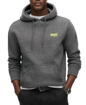 Superdry Mens Essential Logo Hoodie Carbon Grey Marl