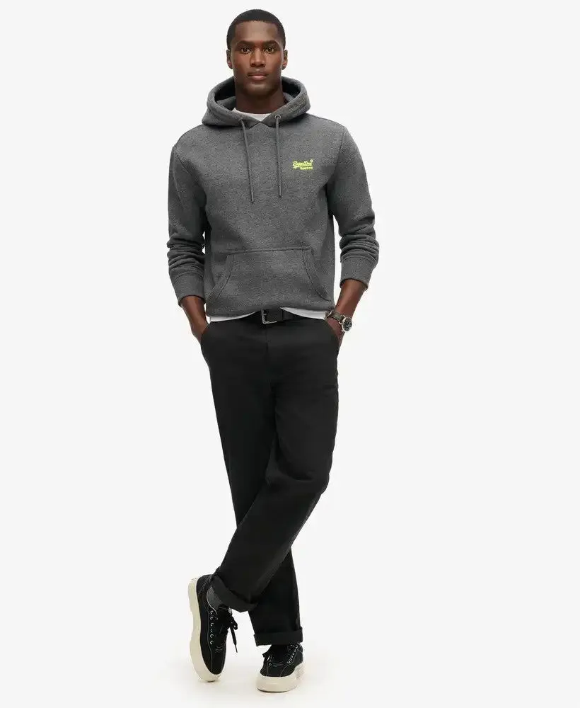Superdry Mens Essential Logo Hoodie Carbon Grey Marl