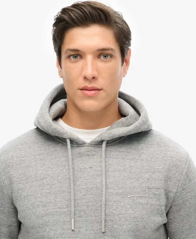 Superdry Mens Essential Logo Hoodie Dark Grey Fleck