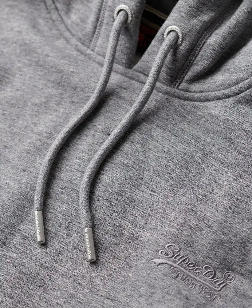 Superdry Mens Essential Logo Hoodie Dark Grey Fleck