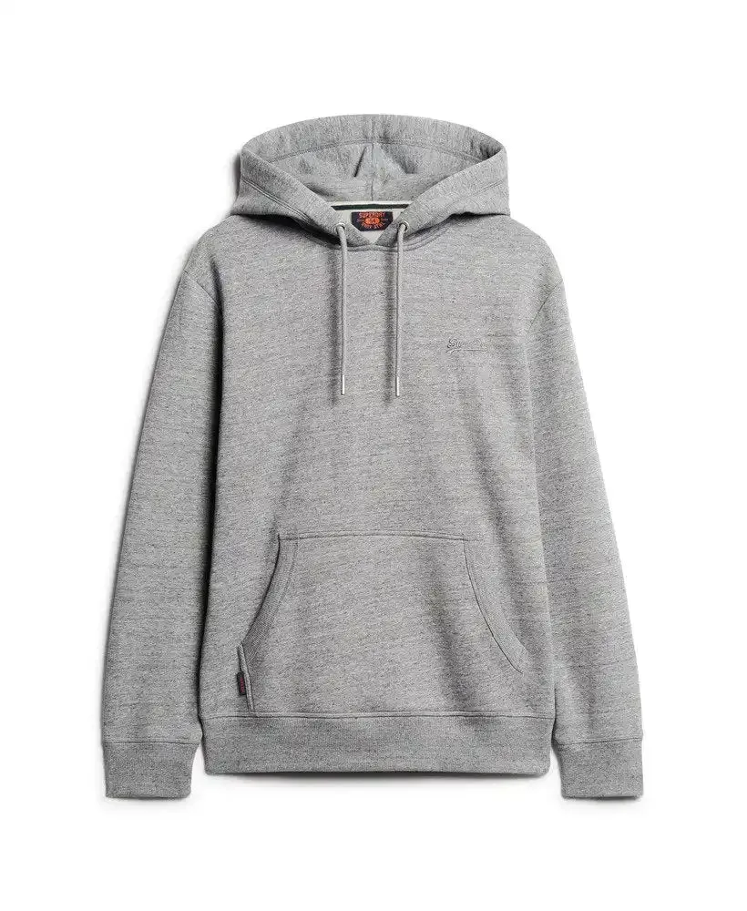 Superdry Mens Essential Logo Hoodie Dark Grey Fleck