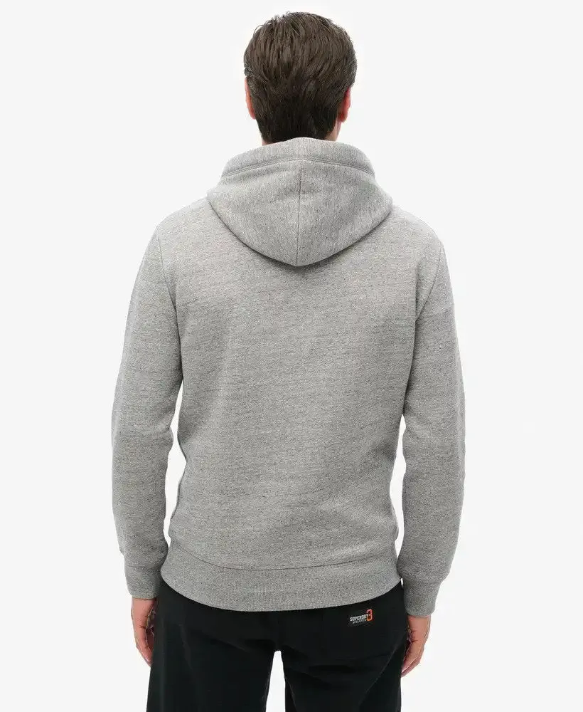 Superdry Mens Essential Logo Hoodie Dark Grey Fleck