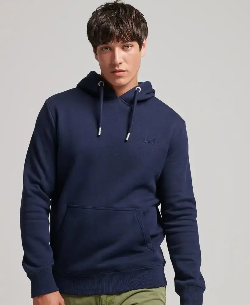 Superdry Mens Essential Logo Hoodie Heritage Rich Navy Marl