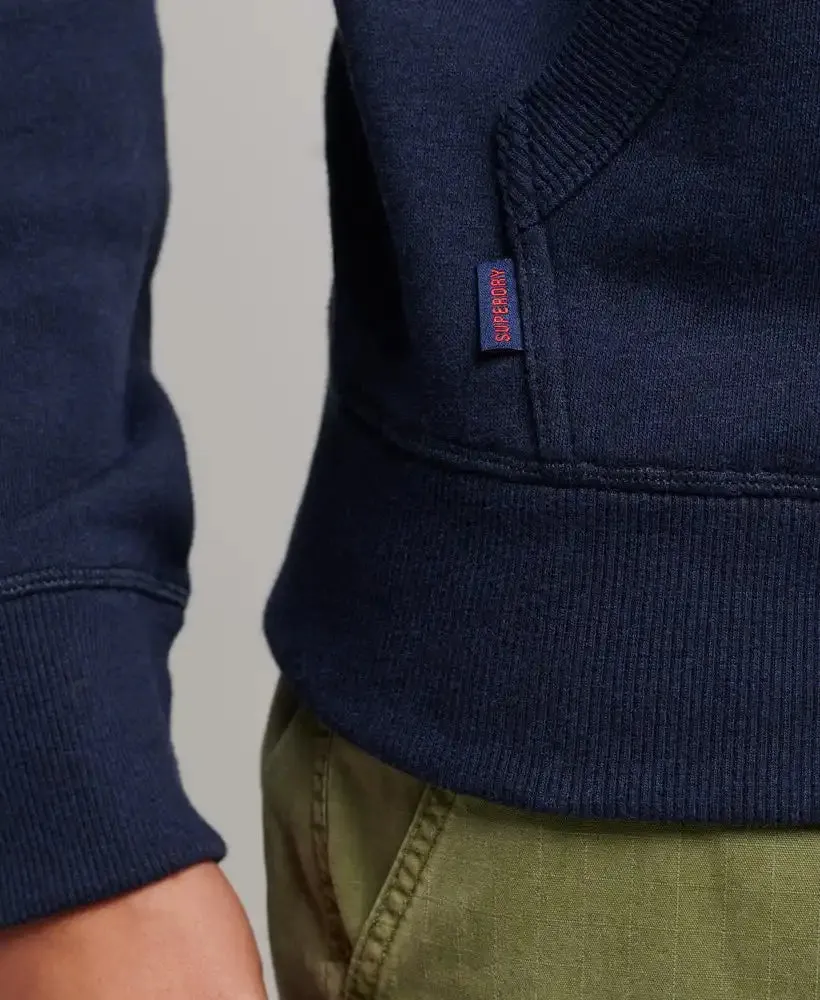 Superdry Mens Essential Logo Hoodie Heritage Rich Navy Marl