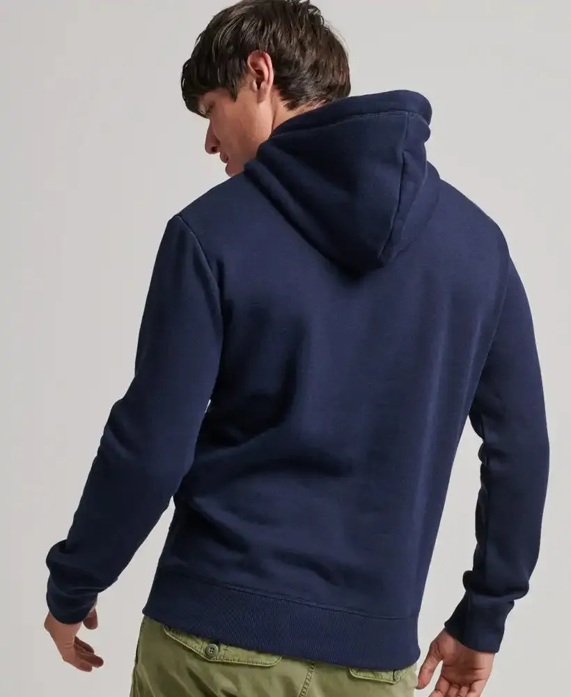 Superdry Mens Essential Logo Hoodie Heritage Rich Navy Marl