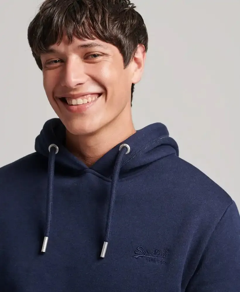 Superdry Mens Essential Logo Hoodie Heritage Rich Navy Marl