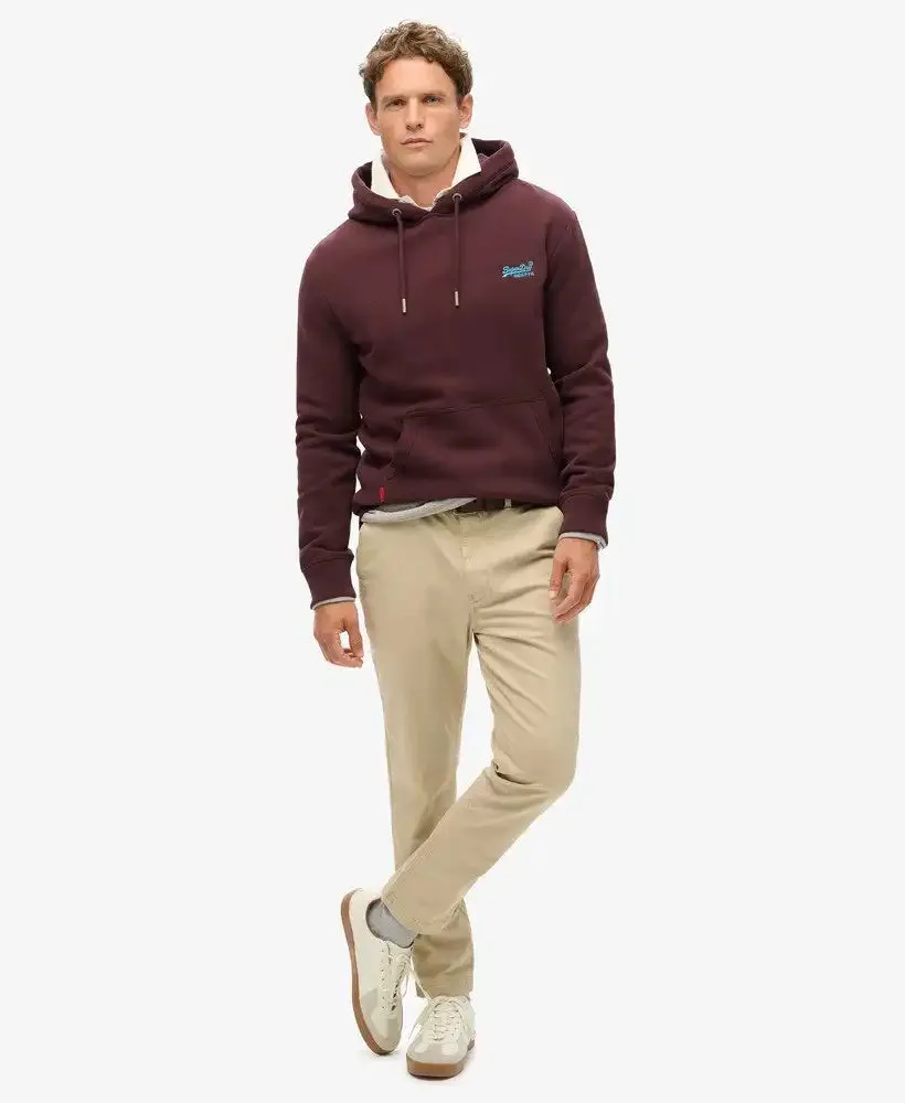 Superdry Mens Essential Logo Hoodie Rich Deep Burgundy