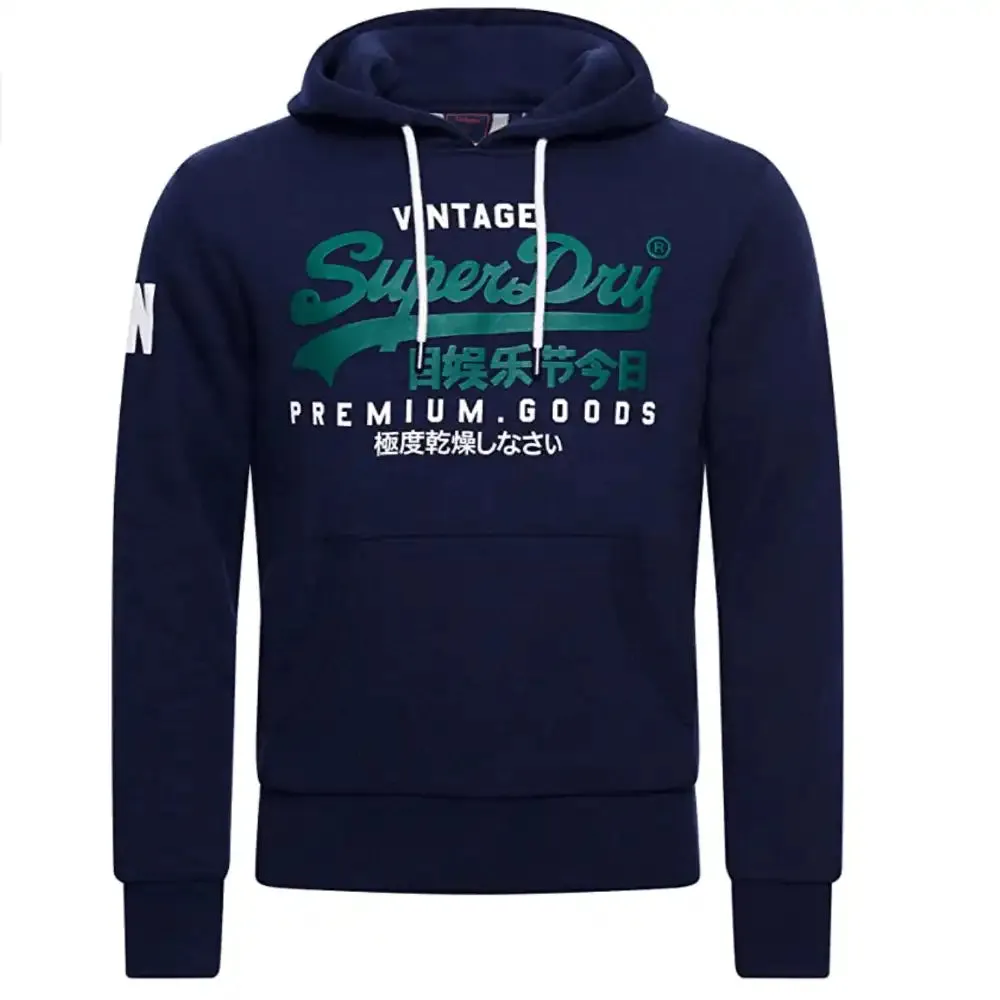 Superdry Men's Vintage Logo NS Hoodie Navy,Grey