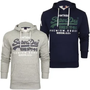Superdry Men's Vintage Logo NS Hoodie Navy,Grey