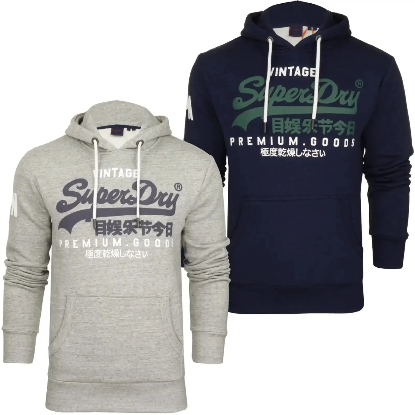 Superdry Men's Vintage Logo NS Hoodie Navy,Grey