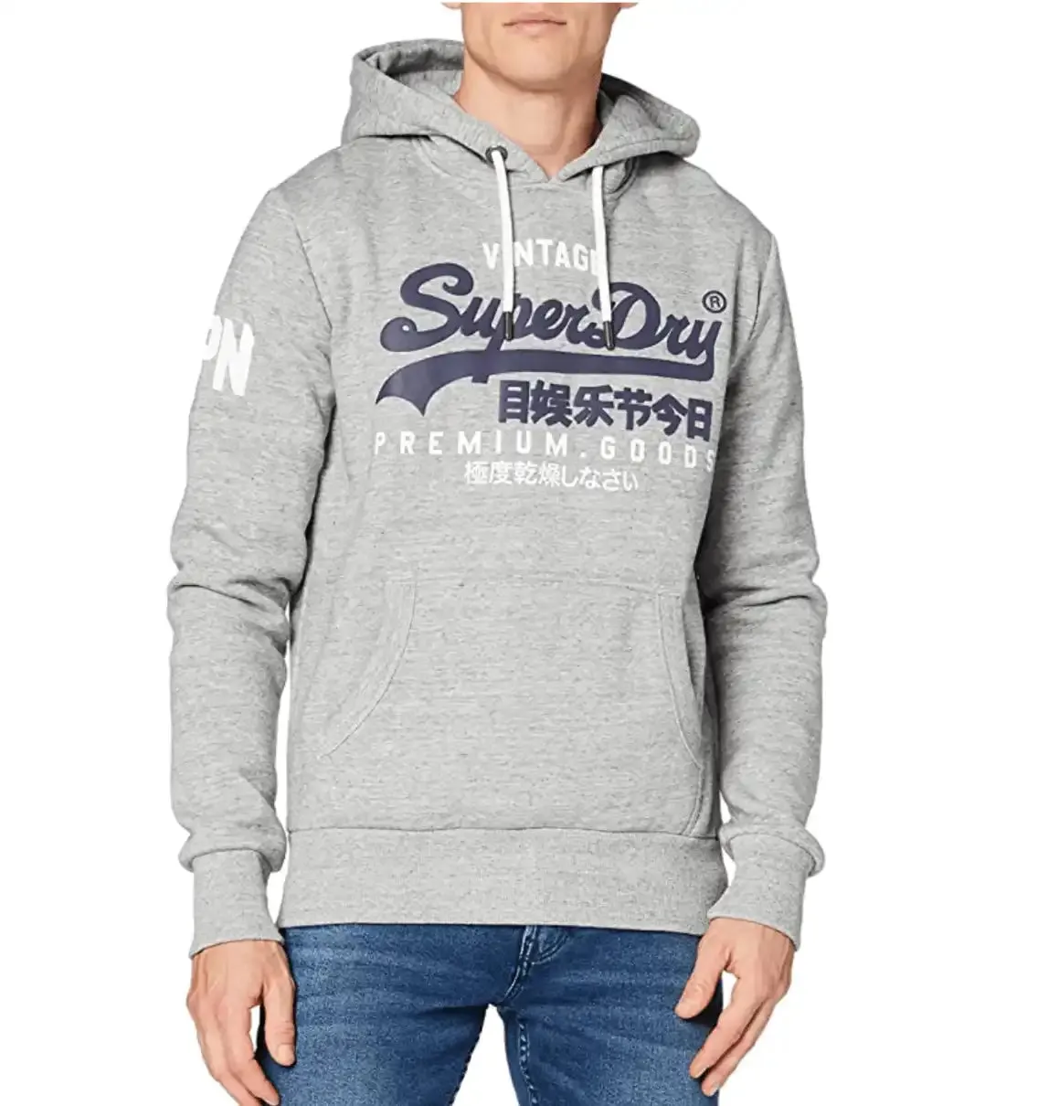 Superdry Men's Vintage Logo NS Hoodie Navy,Grey