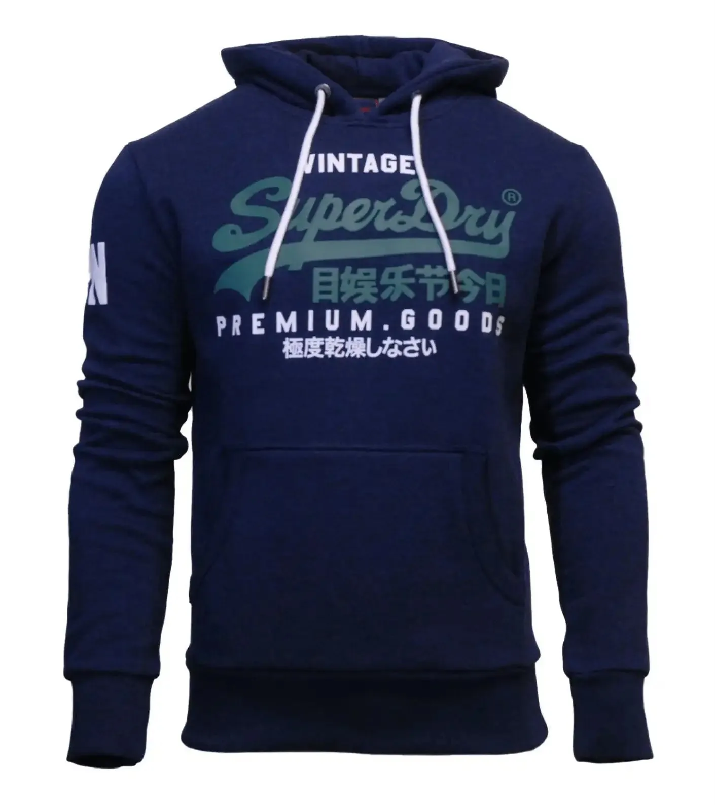 Superdry Men's Vintage Logo NS Hoodie Navy,Grey