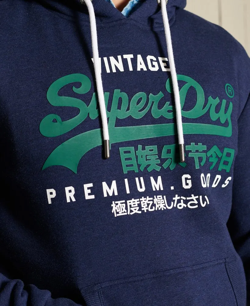Superdry Organic Cotton Vintage Hoodie Midnight Blue Grit