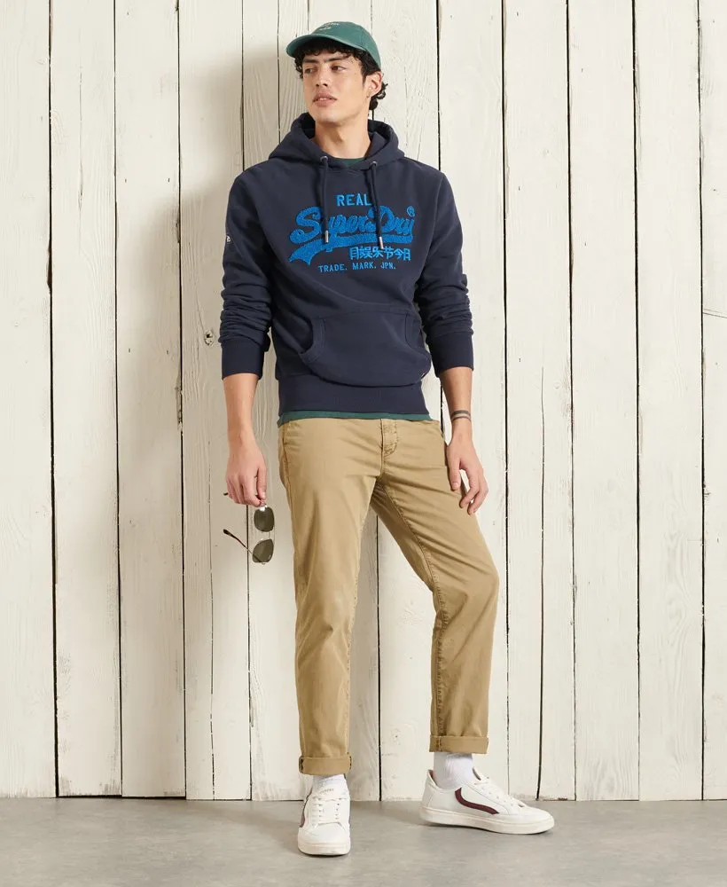 Superdry Vintage Logo Chenille Hoodie Nautical Navy