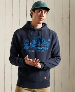 Superdry Vintage Logo Chenille Hoodie Nautical Navy