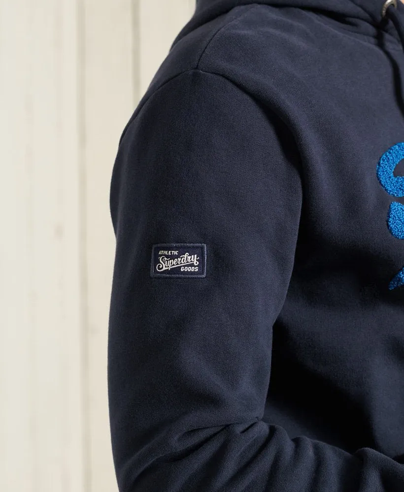 Superdry Vintage Logo Chenille Hoodie Nautical Navy