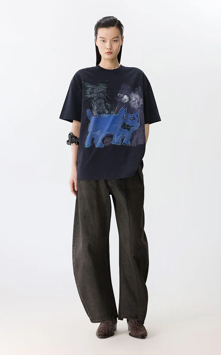 T-shirt / JNBY Oversized Graphic Cotton T-Shirt