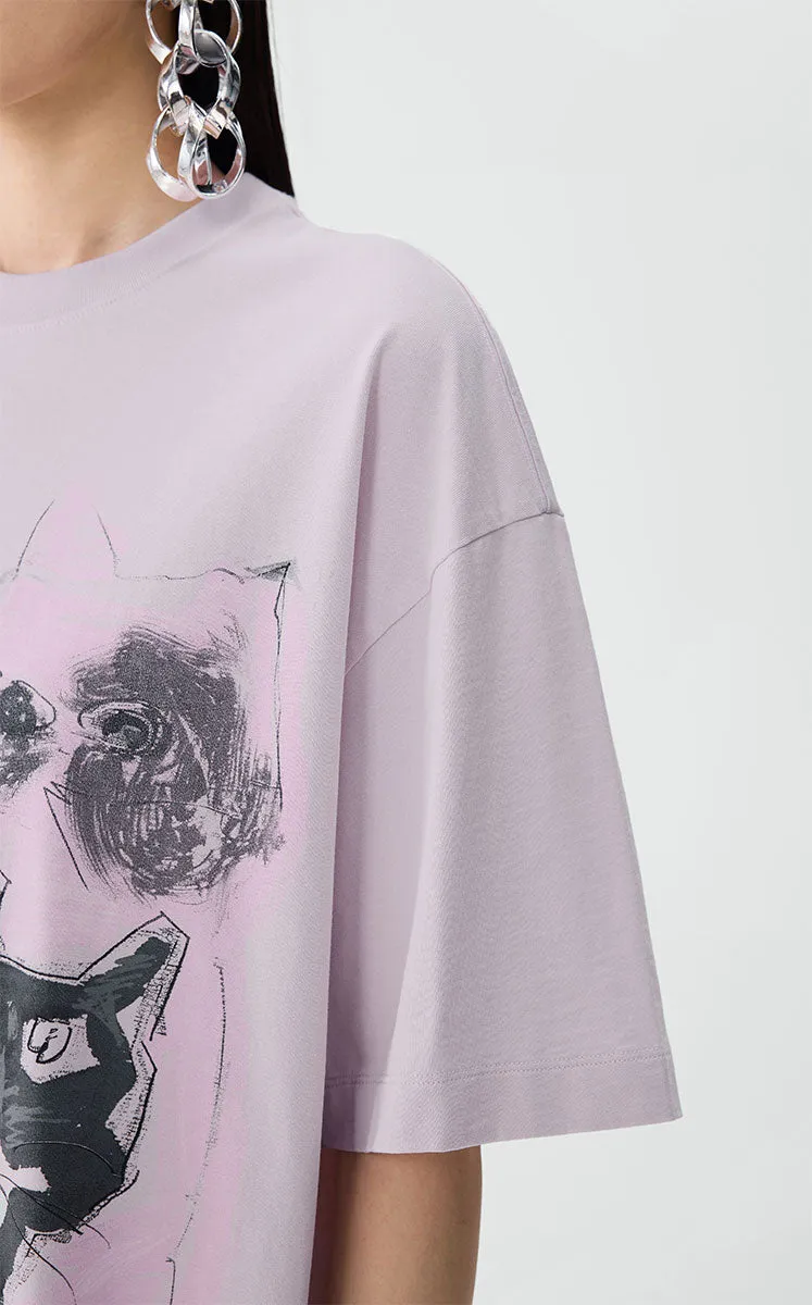 T-shirt / JNBY Oversized Graphic Cotton T-Shirt