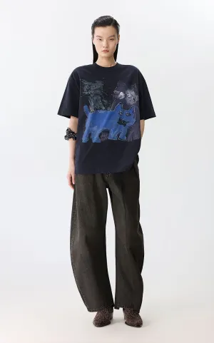 T-shirt / JNBY Oversized Graphic Cotton T-Shirt