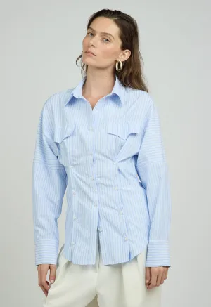 Tailored Button Down in Blue Stripe
