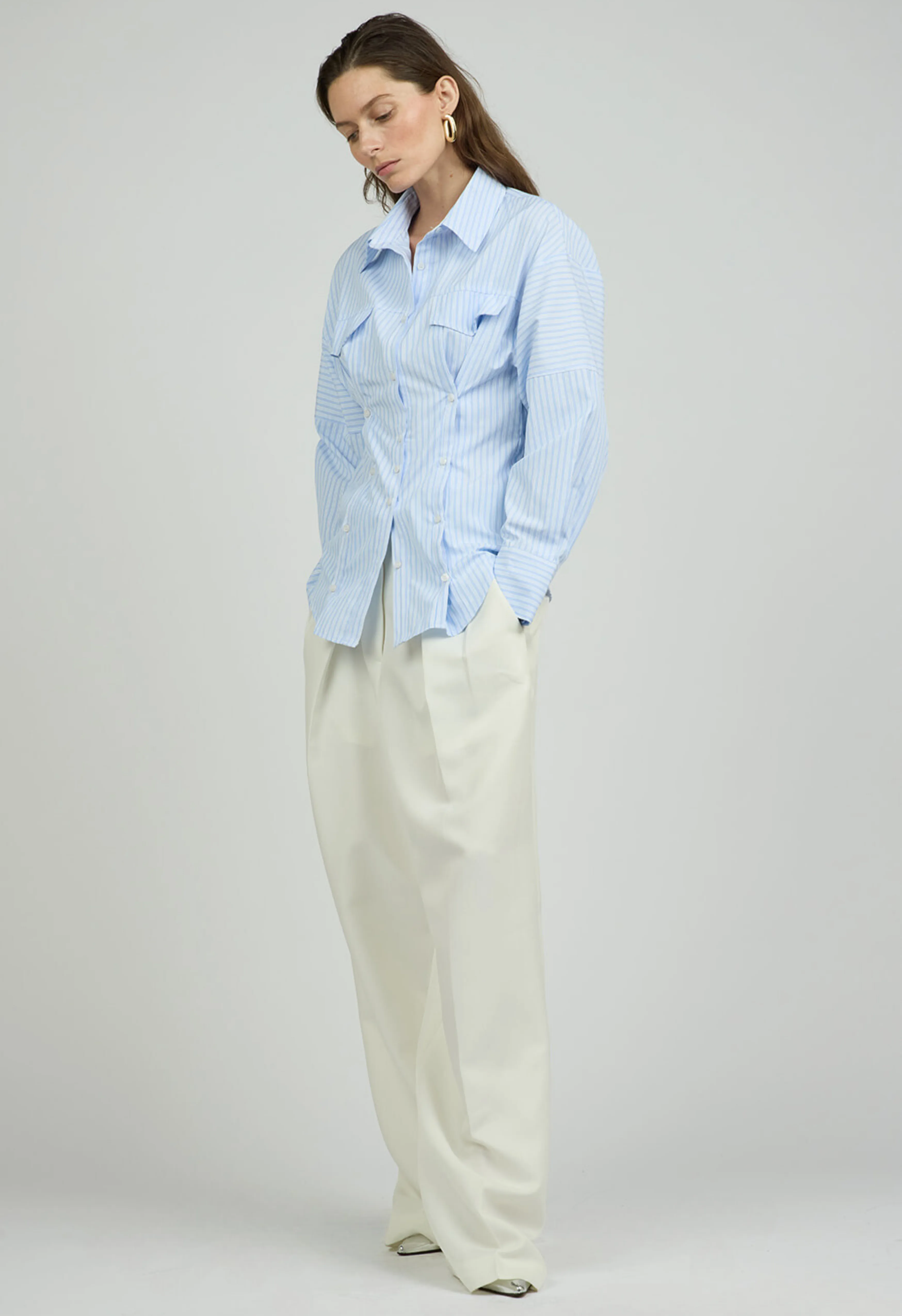 Tailored Button Down in Blue Stripe
