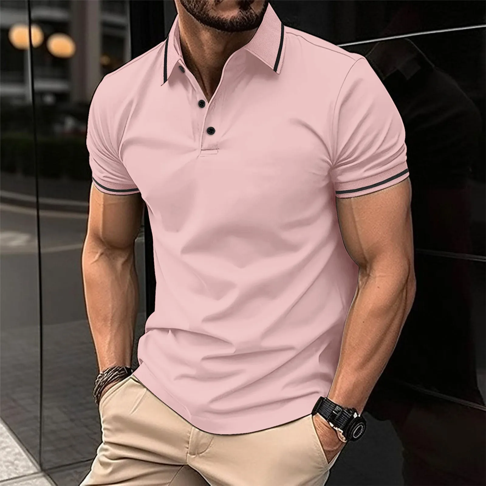 Tailored Fit Men's Polo with Distinctive Trim