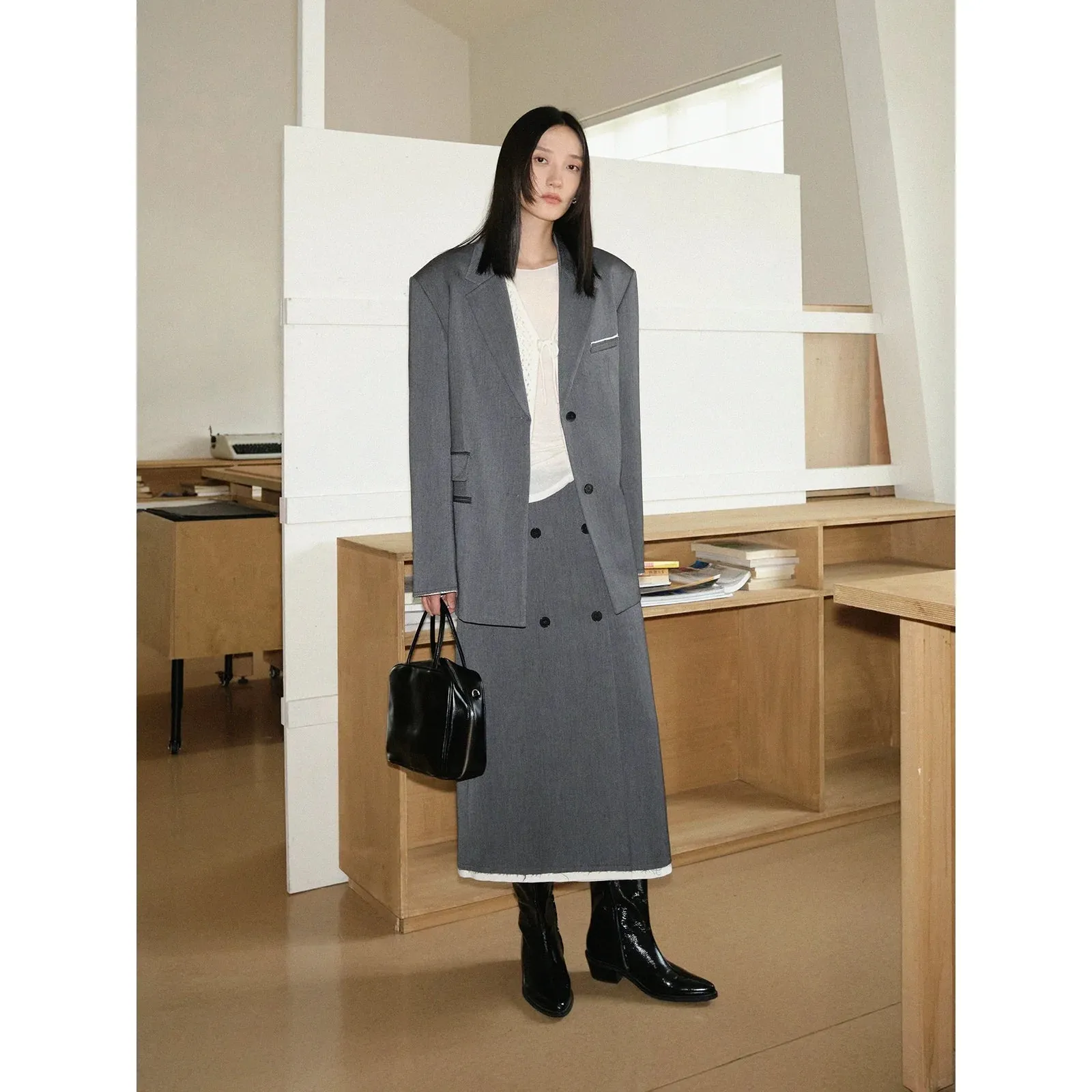 Tailored Gray Suit Set