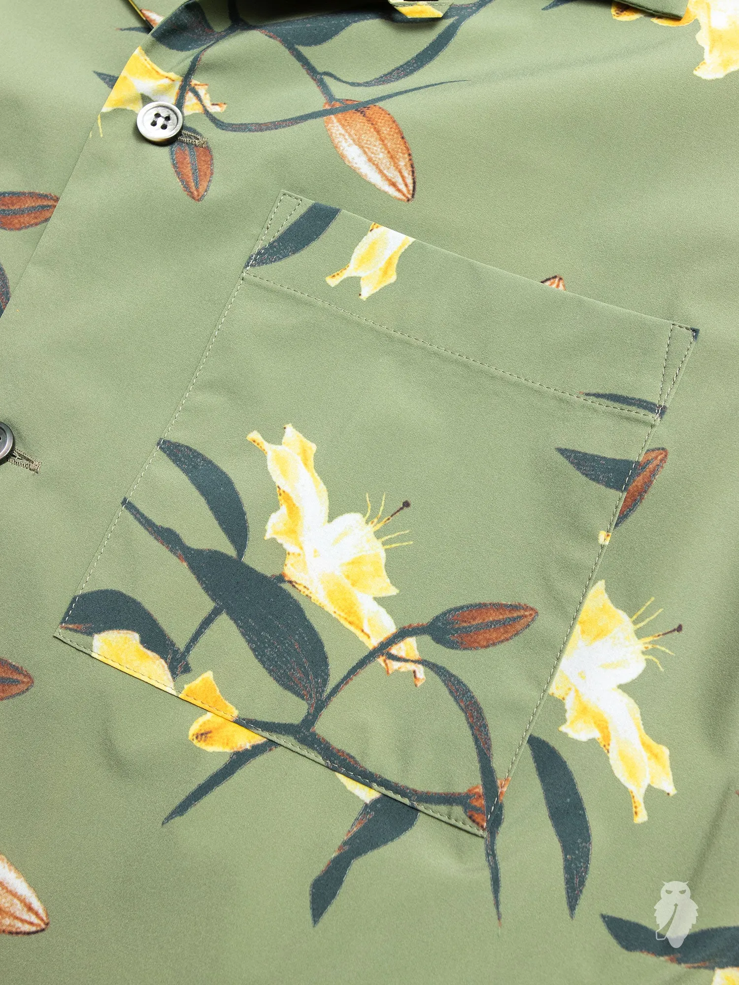 Tailored Hawaiian Shirt in Yellow Flowers