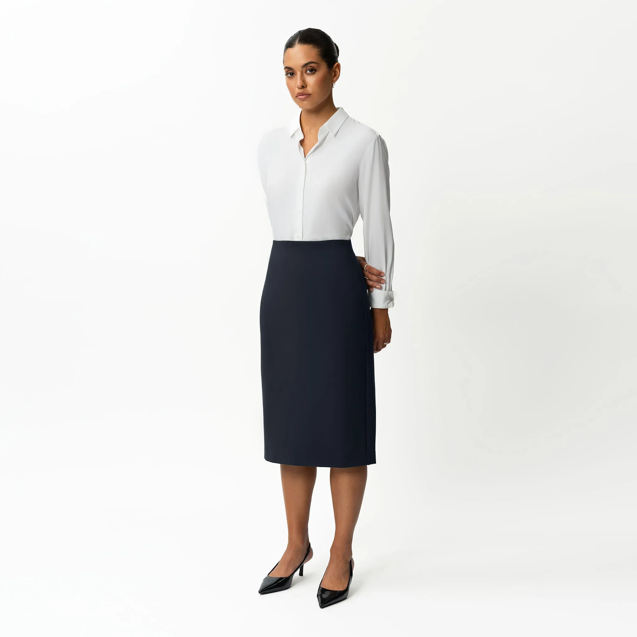 Tailored Ponte Midi Skirt