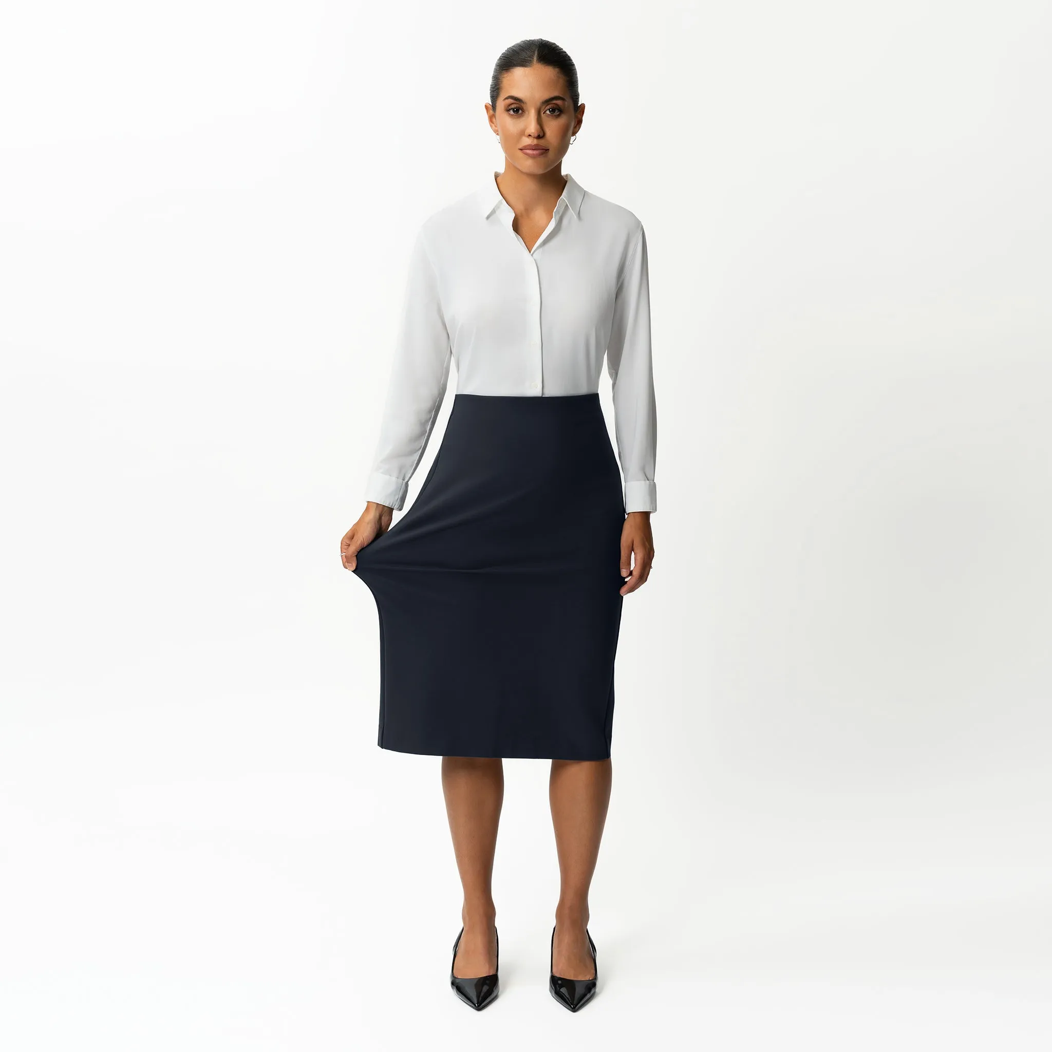 Tailored Ponte Midi Skirt