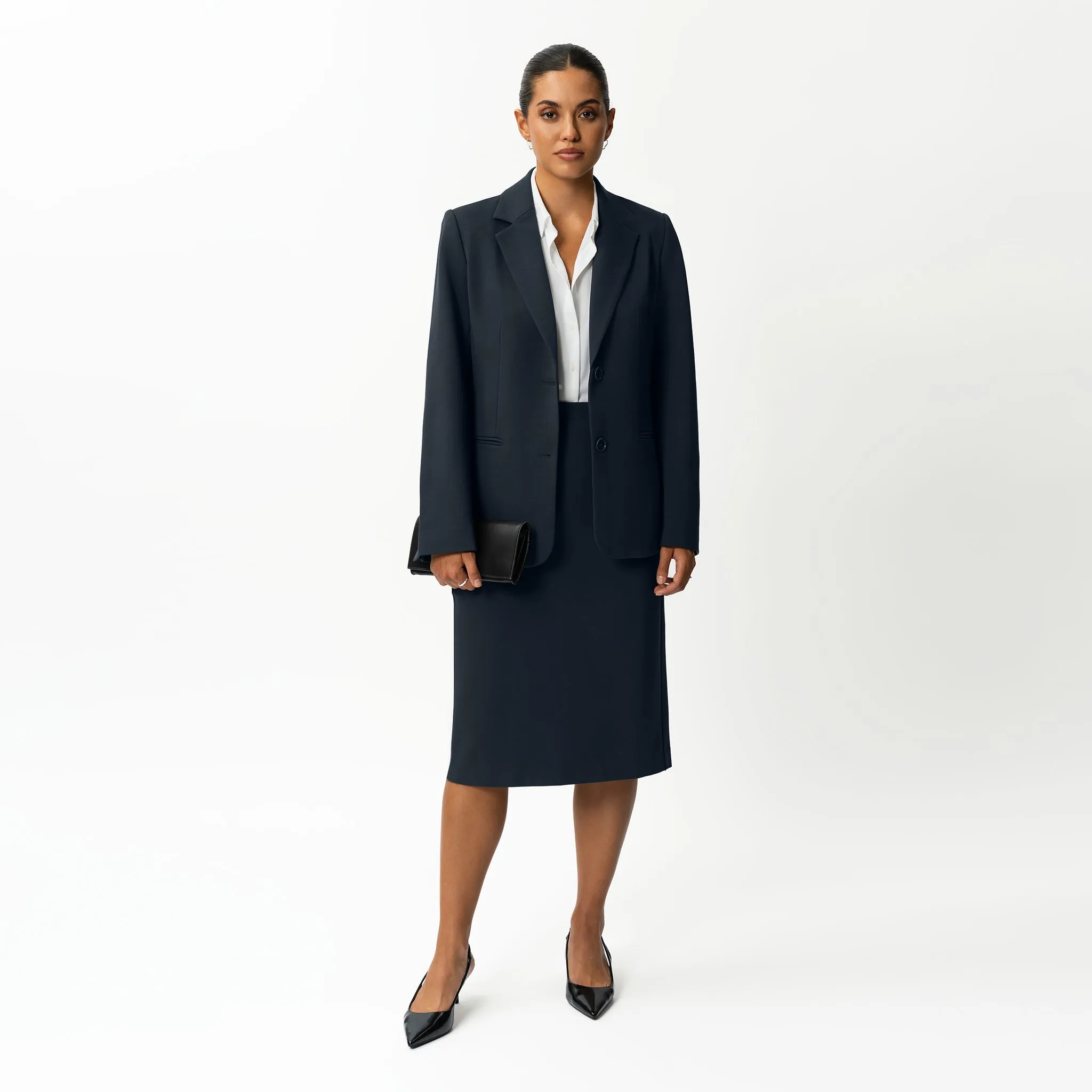 Tailored Ponte Midi Skirt