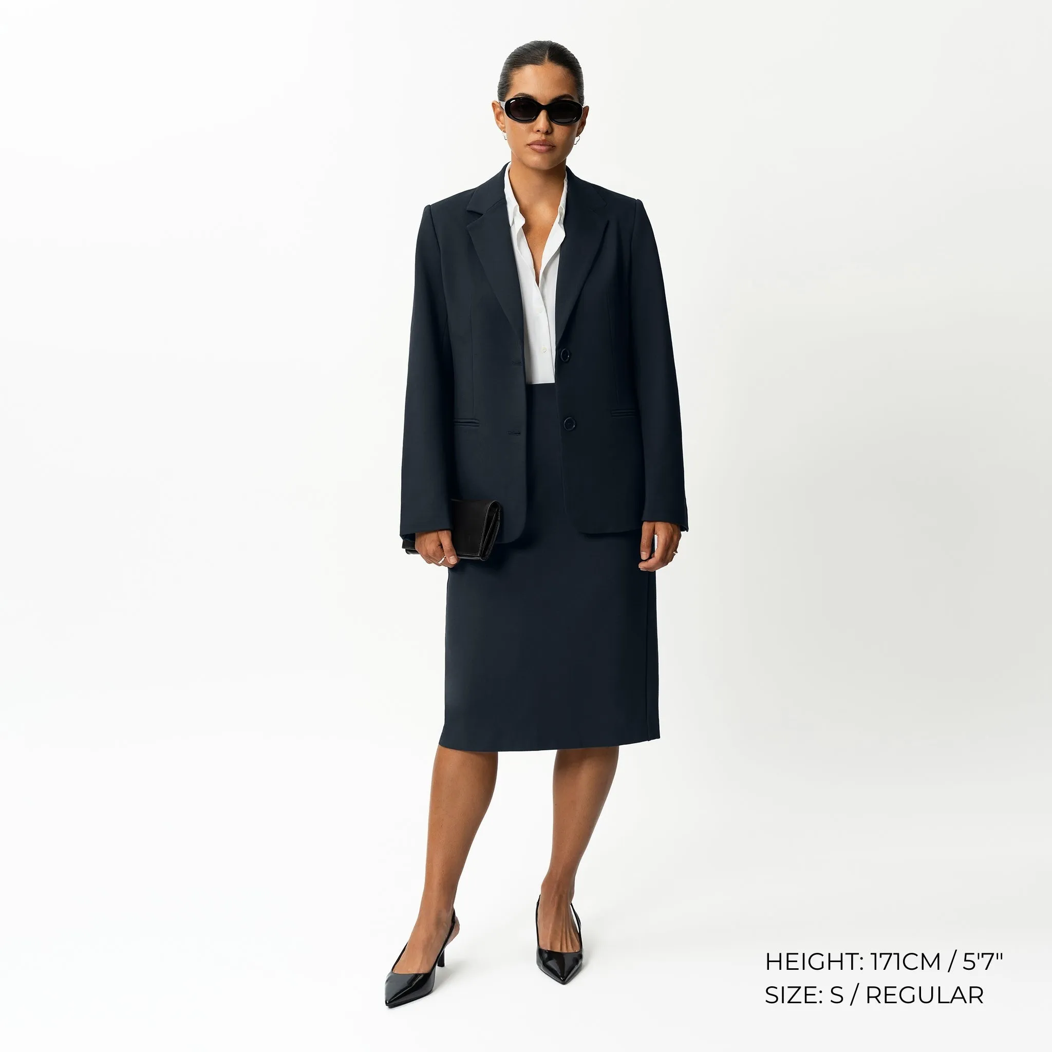 Tailored Ponte Midi Skirt