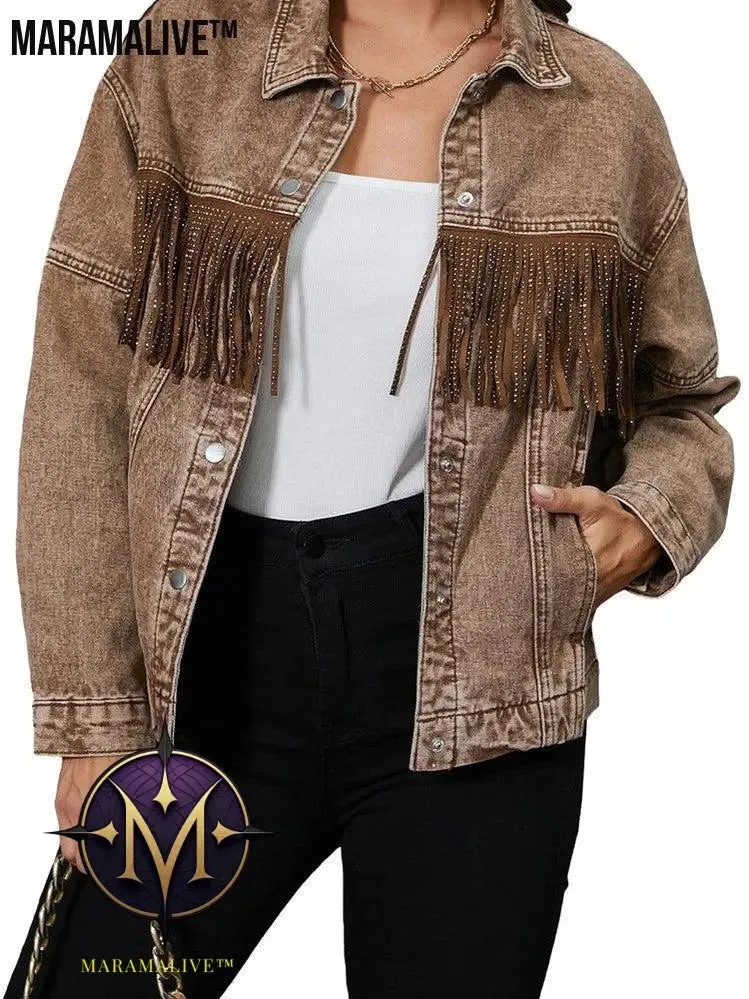 Tassel Lapel Jacket Coat For Women