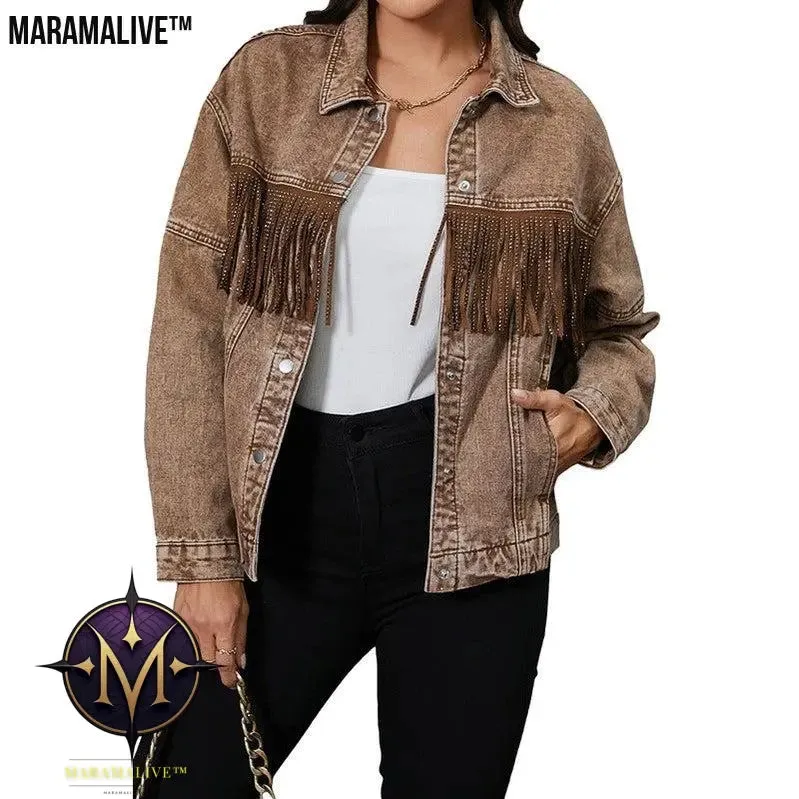 Tassel Lapel Jacket Coat For Women