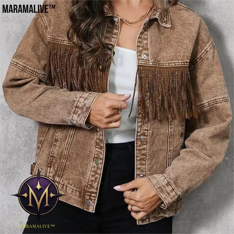 Tassel Lapel Jacket Coat For Women