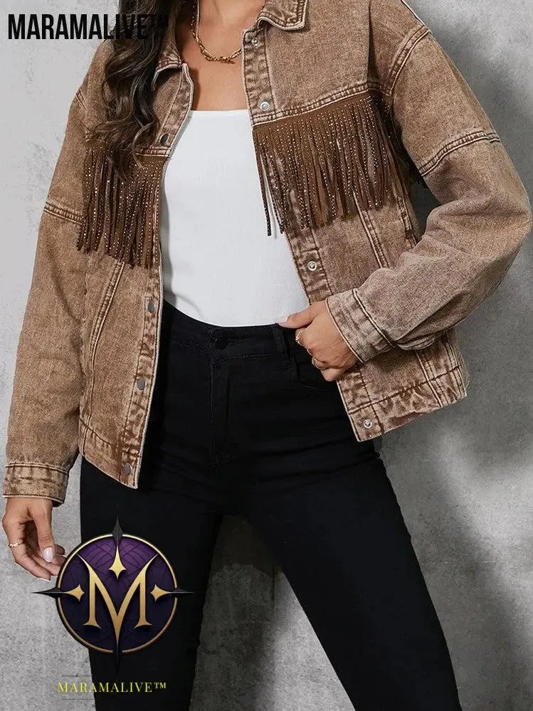 Tassel Lapel Jacket Coat For Women